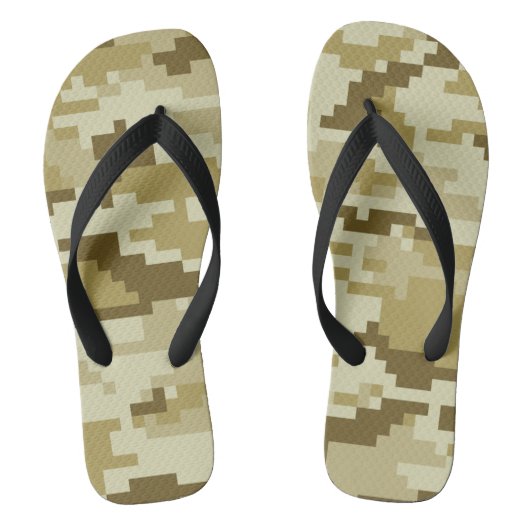 8 Bit Pixel digitale Wüste Camouflage / Camouflage Badesandalen (Fußbett)