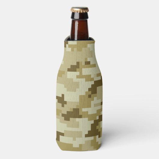 8 Bit Pixel digitale Wüste Camouflage / Camouflage Flaschenkühler (Flaschenvorderseite)