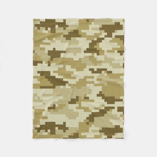 8 Bit Pixel digitale Wüste Camouflage / Camouflage Fleecedecke (Vorderseite)