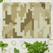 8 Bit Pixel digitale Wüste Camouflage / Camouflage Geschirrtuch (Gefaltet)