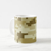 8 Bit Pixel digitale Wüste Camouflage / Camouflage Kaffeetasse (Vorderseite Links)