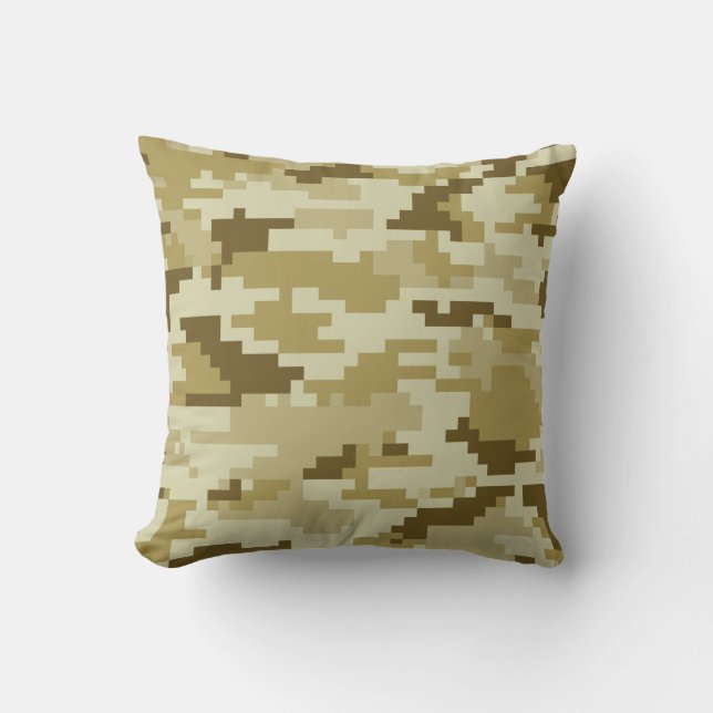 8 Bit Pixel digitale Wüste Camouflage / Camouflage Kissen (Vorderseite)