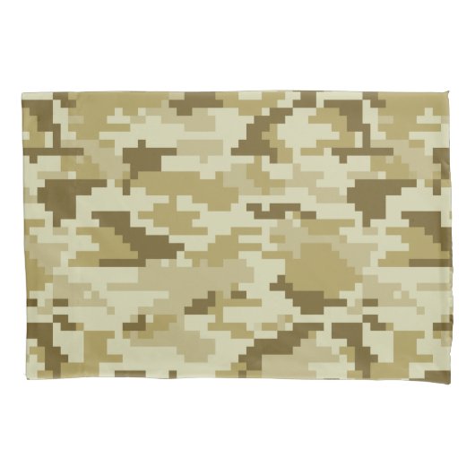 8 Bit Pixel digitale Wüste Camouflage / Camouflage Kissenbezug (Vorderseite)