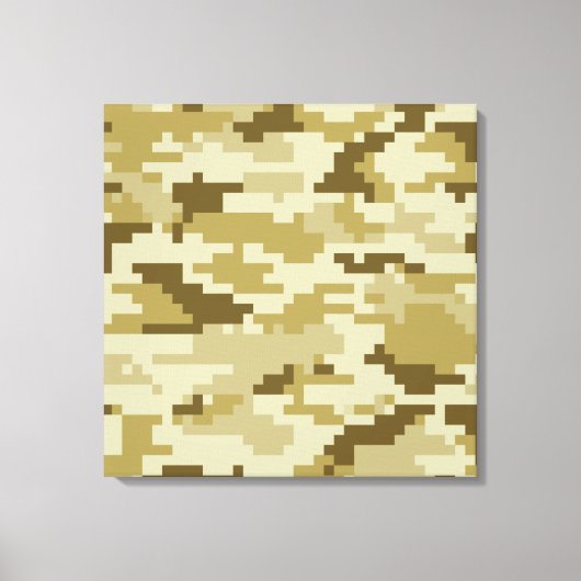 8 Bit Pixel digitale Wüste Camouflage / Camouflage Leinwanddruck (Vorderseite)