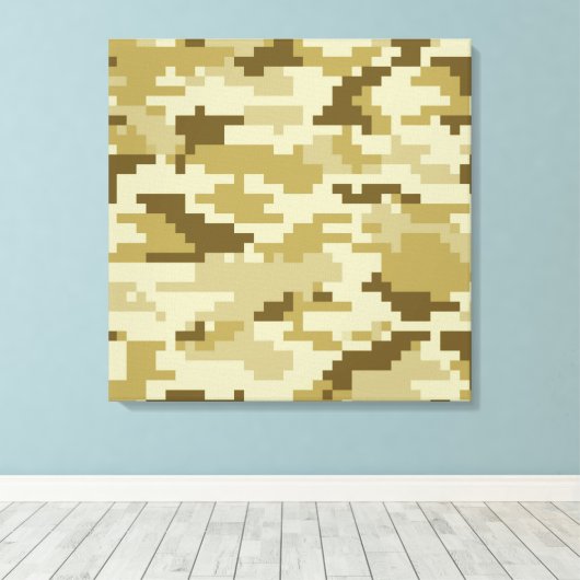 8 Bit Pixel digitale Wüste Camouflage / Camouflage Leinwanddruck (Insitu (Holzboden))
