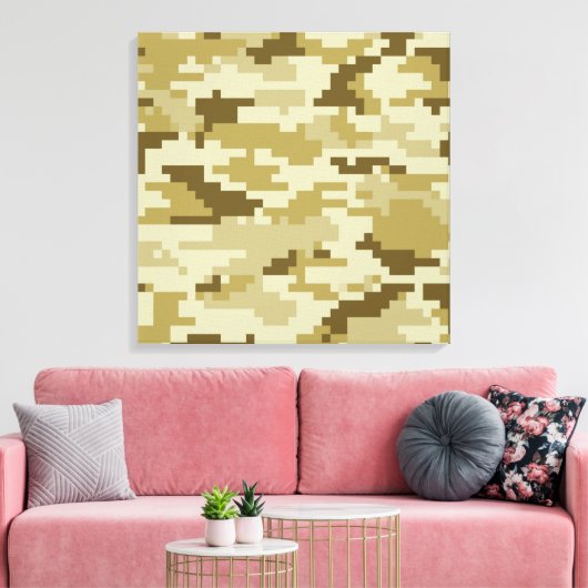 8 Bit Pixel digitale Wüste Camouflage / Camouflage Leinwanddruck (Insitu (Wohnzimmer))