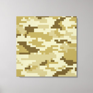 8 Bit Pixel digitale Wüste Camouflage / Camouflage Leinwanddruck