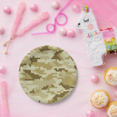 8 Bit Pixel digitale Wüste Camouflage / Camouflage Pappteller (Party)