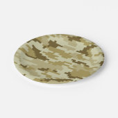 8 Bit Pixel digitale Wüste Camouflage / Camouflage Pappteller (Schrägansicht)