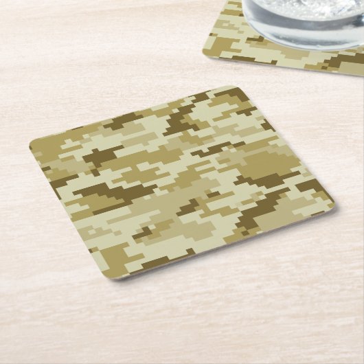 8 Bit Pixel digitale Wüste Camouflage / Camouflage Rechteckiger Pappuntersetzer (angewinkelt)