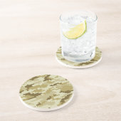 8 Bit Pixel digitale Wüste Camouflage / Camouflage Sandstein Untersetzer (Seite)