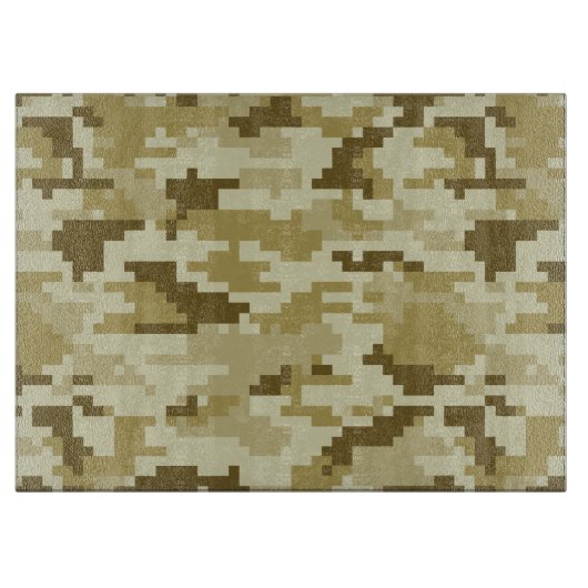 8 Bit Pixel digitale Wüste Camouflage / Camouflage Schneidebrett (Vorderseite)