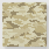 8 Bit Pixel digitale Wüste Camouflage / Camouflage Steinuntersetzer (Vorderseite)