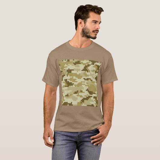 8 Bit Pixel digitale Wüste Camouflage / Camouflage T-Shirt (Vorne ganz)