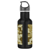8 Bit Pixel digitale Wüste Camouflage / Camouflage Trinkflasche (Rückseite)