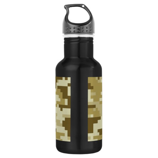 8 Bit Pixel digitale Wüste Camouflage / Camouflage Trinkflasche (Rückseite)