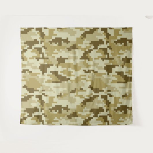 8 Bit Pixel digitale Wüste Camouflage / Camouflage Wandteppich (Vorderseite (Horizontal))