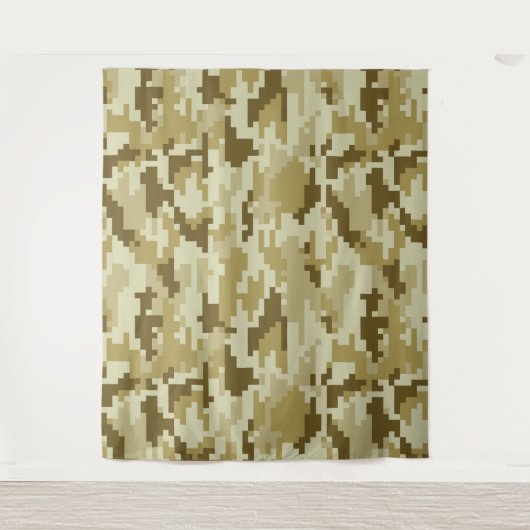 8 Bit Pixel digitale Wüste Camouflage / Camouflage Wandteppich (Vorderseite)