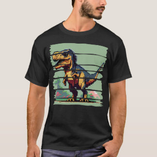 8-Bit-Pixel-Dinosaurier T-Shirt