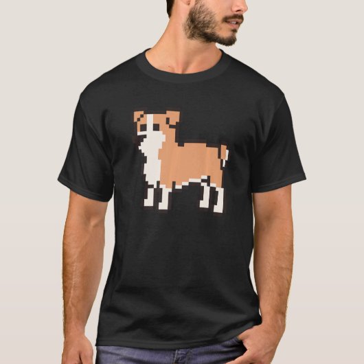 8 Bit Pixel English Bulldog T-Shirt (Vorderseite)