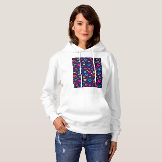 8-Bit Pixel Gaming Aesthetic Cozy Hoodie (Vorne ganz)