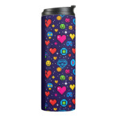 8-Bit Pixel Gaming Insulated Travel Tumbler Thermosbecher (Nach links gedreht)