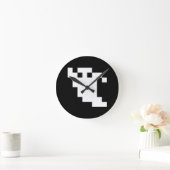 8 Bit Pixel Geist Runde Wanduhr (Zuhause)