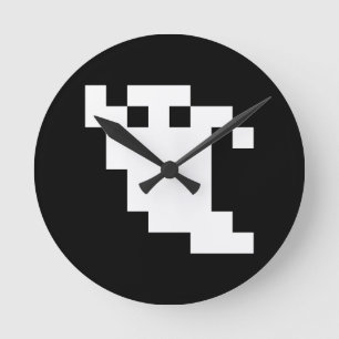 8 Bit Pixel Geist Runde Wanduhr