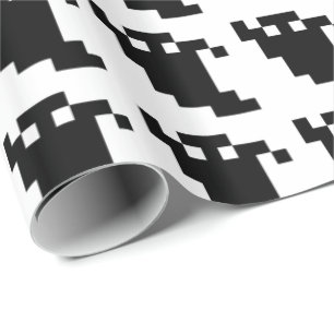 8 Bit Pixel Geist Schatten Geschenkpapier