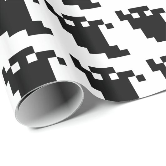 8 Bit Pixel Geist Schatten Geschenkpapier (Rolleneckpunkt)