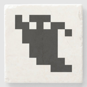 8 Bit Pixel Geist Schatten Steinuntersetzer