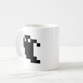 8 Bit Pixel-Geister Schatten Kaffeetasse (Vorderseite Links)