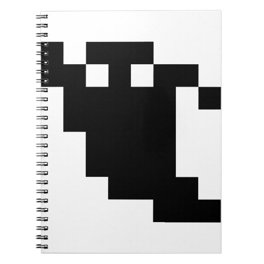 8 Bit Pixel-Geister Schatten Notizblock (Vorderseite)