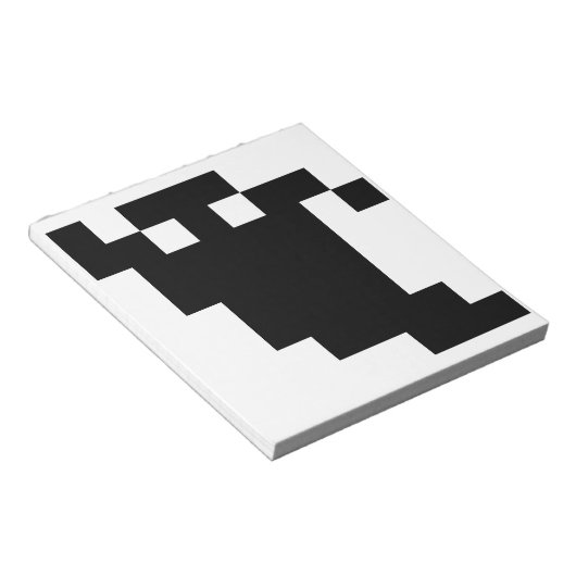 8 Bit Pixel-Geister Schatten Notizblock (angewinkelt)