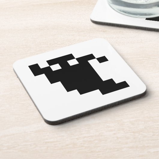 8 Bit Pixel-Geister Schatten Untersetzer (Linke Seite)