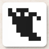 8 Bit Pixel-Geister Schatten Untersetzer (Vorderseite)