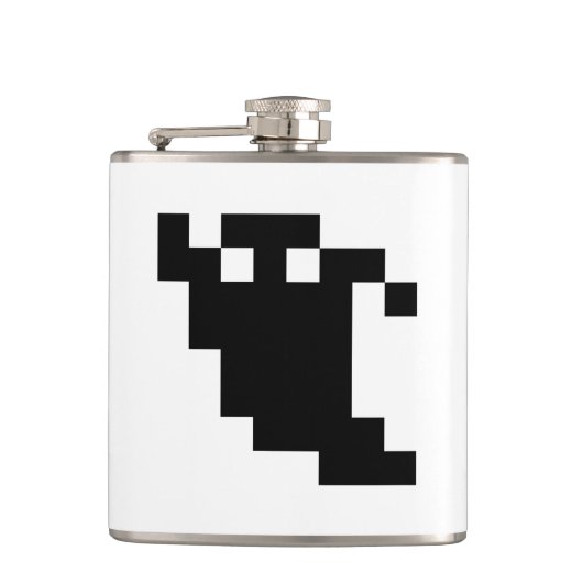 8-Bit-Pixel-Geisterschatten Flachmann (Vorderseite)
