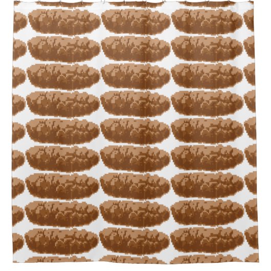 8 Bit Pixel Gekackt Duschvorhang (Vorderseite)