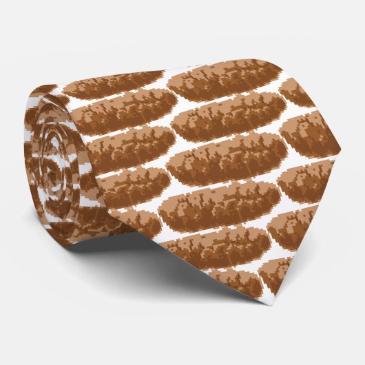 8 Bit Pixel Gekackt Krawatte (Gerollt)