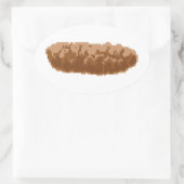 8 Bit Pixel Gekackt Ovaler Aufkleber (Tasche)