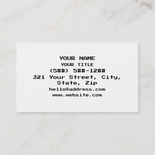 8 Bit Pixel Gekackt Visitenkarte (Rückseite)