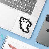 8 Bit Pixel Ghost Aufkleber (Laptop mit iPhone)