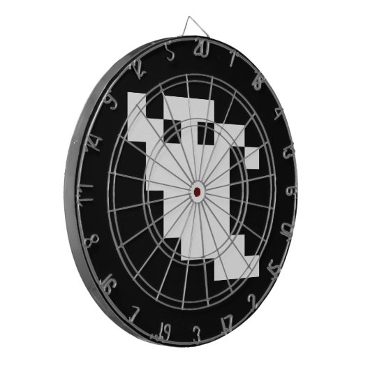 8 Bit Pixel Ghost Dartscheibe (Vorderseite Links)