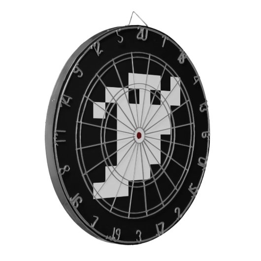 8 Bit Pixel Ghost Dartscheibe (Vorderseite Links)