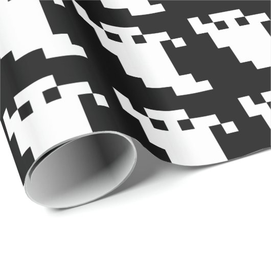 8 Bit Pixel Ghost Geschenkpapier (Rolleneckpunkt)