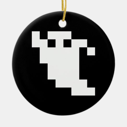 8 Bit Pixel Ghost Keramikornament (Vorne)