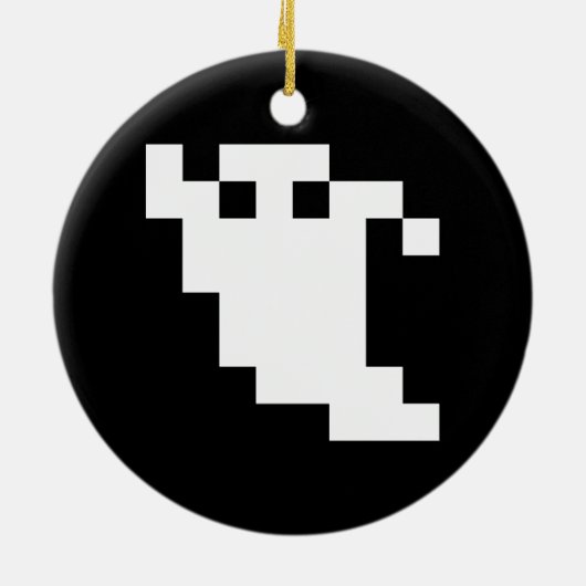 8 Bit Pixel Ghost Keramikornament (Hinten)