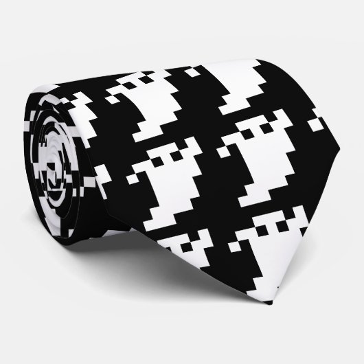 8 Bit Pixel Ghost Krawatte (Gerollt)