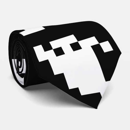 8 Bit Pixel Ghost Krawatte (Gerollt)