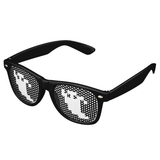 8 Bit Pixel Ghost Partybrille (Schrägansicht)